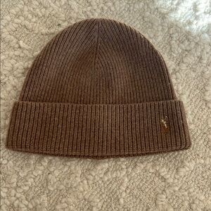 Polo by Ralph Lauren Brown Ribbed Knit Hat